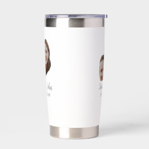 Couple face photo add name date simple wedding  insulated tumbler