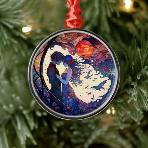 Couple Faux Stained Glass Ornament