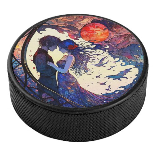 Couple Faux Stained Glass Puck