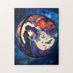 Couple Faux Stained Glass Puzzle