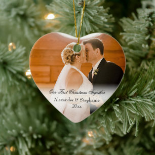 Couple First Christmas Together Keepsake Photo Ceramic Ornament