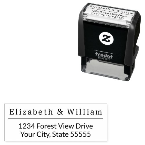 Couple First Names Return Address Template Self_inking Stamp