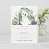 Couple Floral Garden Arch Botanical Wedding Invite (Standing Front)