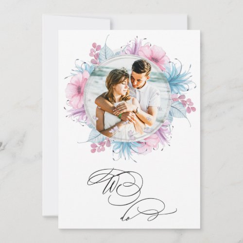  Couple Flowers PHOTO RSVP  QR  AR6 Wedding In Invitation