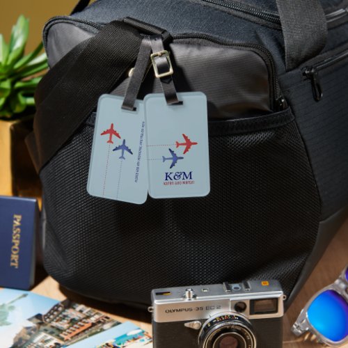 Couple Flying Together Travel  Luggage Tag