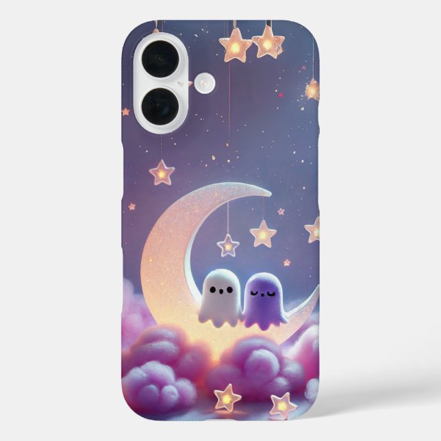 Couple Ghost on Moon Design Case-Mate iPhone Case (Back)
