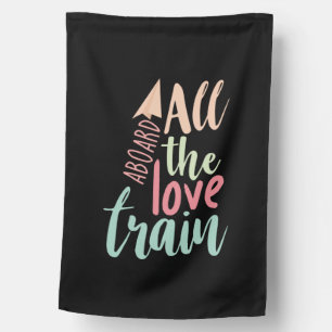 Couple Gift All The Love Train House Flag