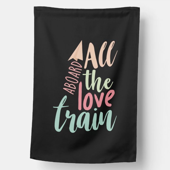 Couple Gift All The Love Train House Flag (Front)