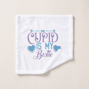 Couple Gift Cupid Is My Bestie Wash Cloth