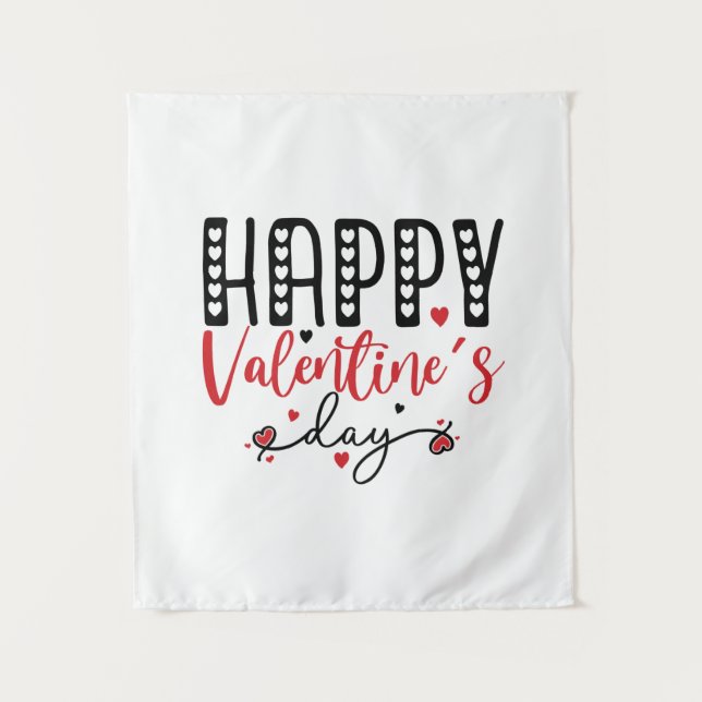Couple Gift Happy Valentine Day Tapestry (Front)