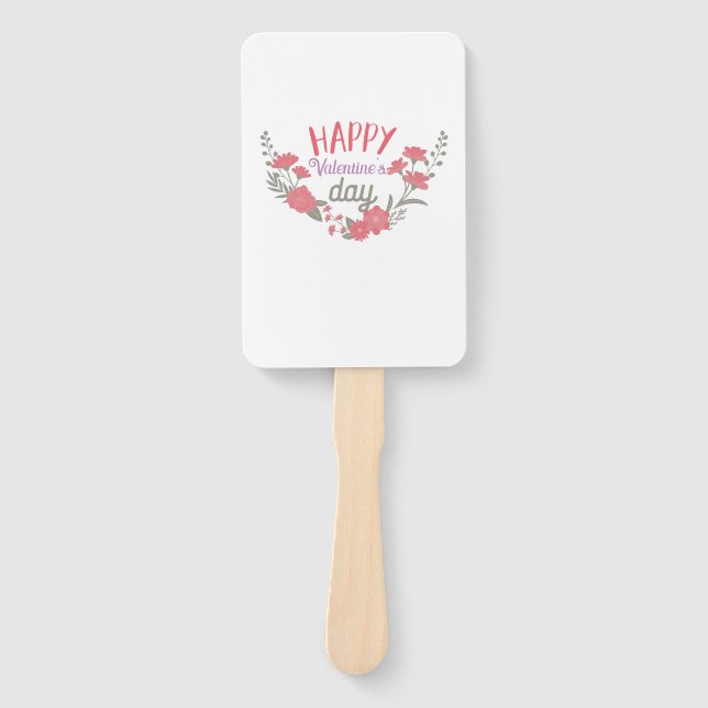 Couple Gift Happy Valentine's Day Hand Fan (Front)