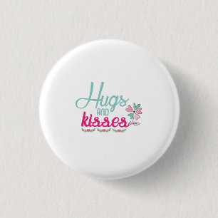 Couple Gift Hugs And Kisses Flower Button
