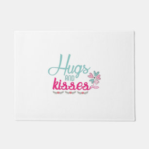 Couple Gift Hugs And Kisses Flower Doormat