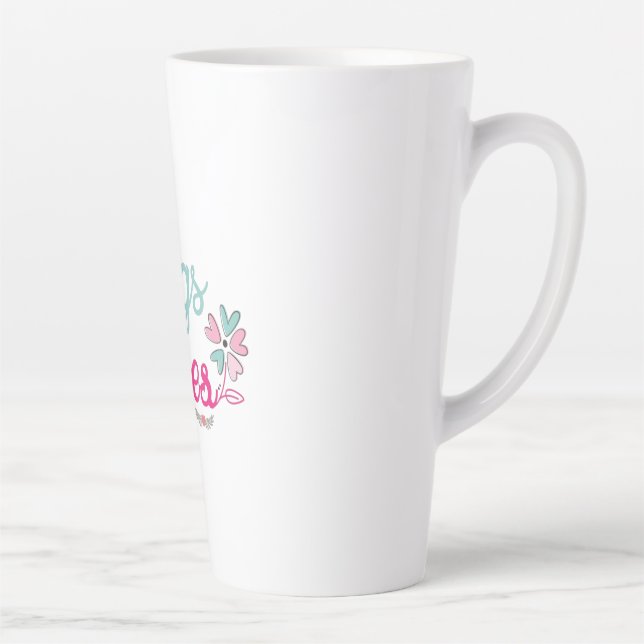Couple Gift Hugs And Kisses Flower Latte Mug (Right)