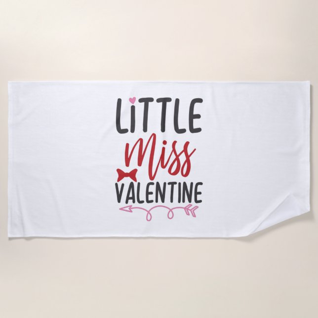 Couple Gift Little Miss Valentine Beach Towel (Front)