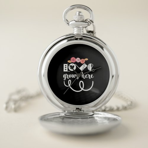 Couple Gift Love Grows Here Pocket Watch