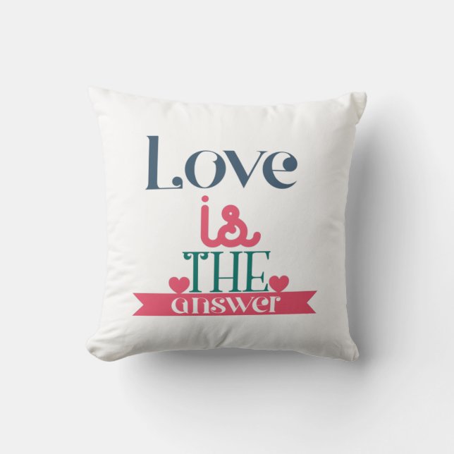 Couple Gift Love Is The Answer Throw Pillow (Front)