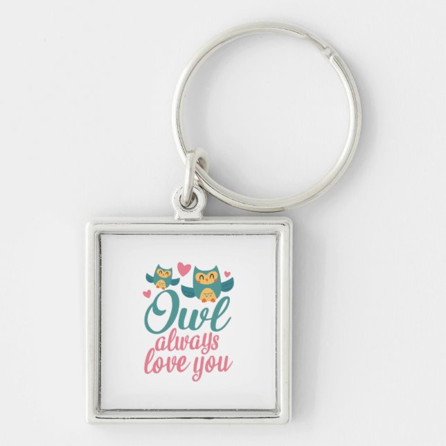 Couple Gift Owl Always Love You Keychain (Front)