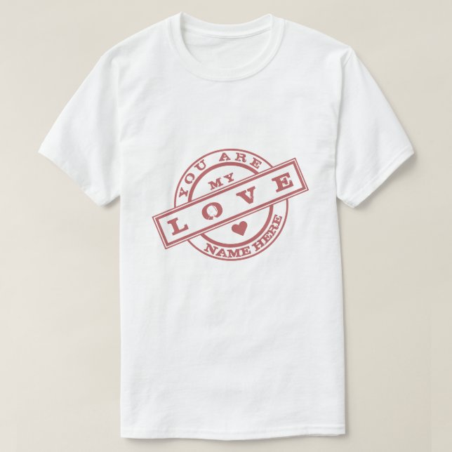 Couple Gift T-Shirt Stamp Text - Customizable (Design Front)