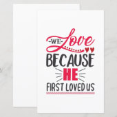 Couple Gift We Love Because He First Loved Us (Front/Back)