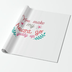 Couple Gift You Make My Heart Go Wrapping Paper