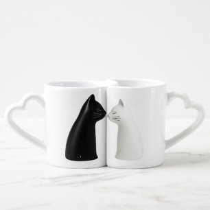 Couple Gifts Cute Kissing Cat Matching Couples  Coffee Mug Set