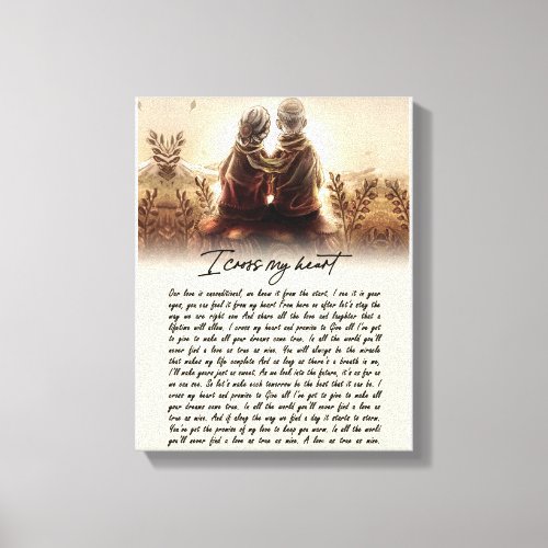 Couple Gifts  For My Soulmate I Cross My Heart Canvas Print