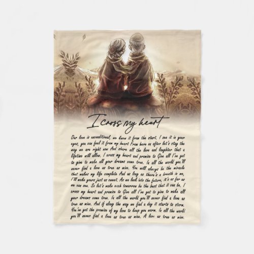 Couple Gifts  For My Soulmate I Cross My Heart Fleece Blanket