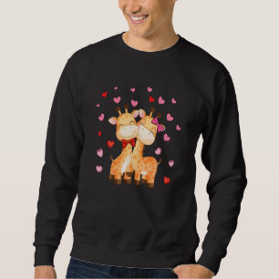 Couple Giraffes Valentine's Hearts Matching Family Sweatshirt