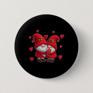 Couple Gnomes Valentine's Day Hearts Costume Gnome Button