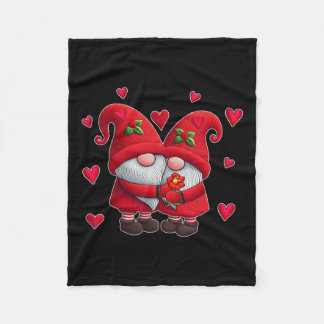 Couple Gnomes Valentine's Day Hearts Costume Gnome Fleece Blanket