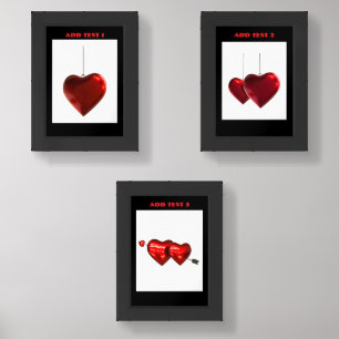 Couple Goal or Loving Hearts Image Custom Texts Wall Art Sets