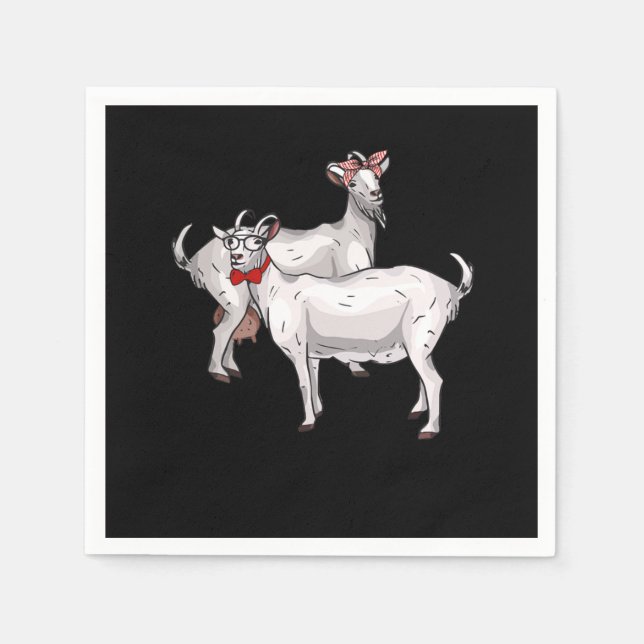 Couple Goat Funny Cute Goat Owner Animal Gift Napkins (Front)
