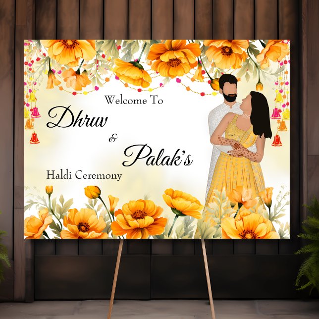 Couple haldi welcome sign Maiyan signage (Creator Uploaded)