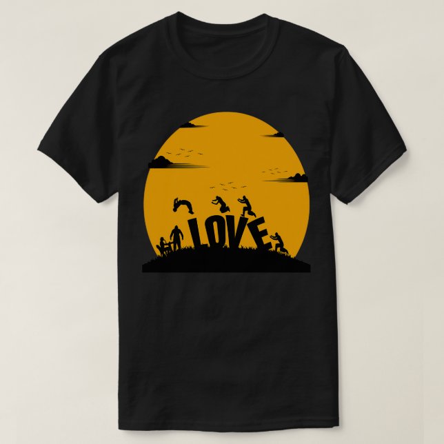 Couple happy of love on text parkour classique T-Shirt (Design Front)