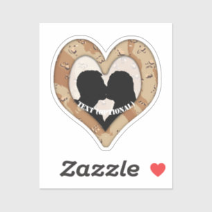 Couple Heart Desert Camouflage Sticker