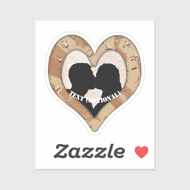 Couple Heart Desert Camouflage Sticker (Sheet)