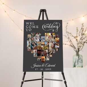 Couple Heart Photo Collage Modern Script Foam Boar Foam Board