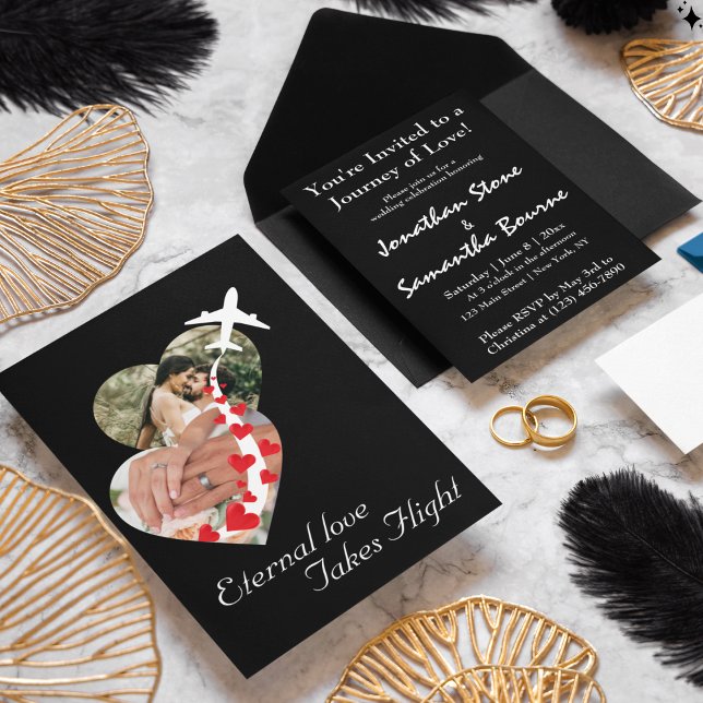 Couple Heart Photo,Romantic,Modern,Wedding Invitation (Creator Uploaded)