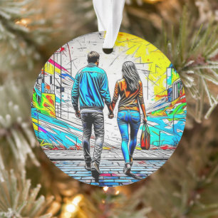 Couple Holding Hands Personalized Christmas Ornament