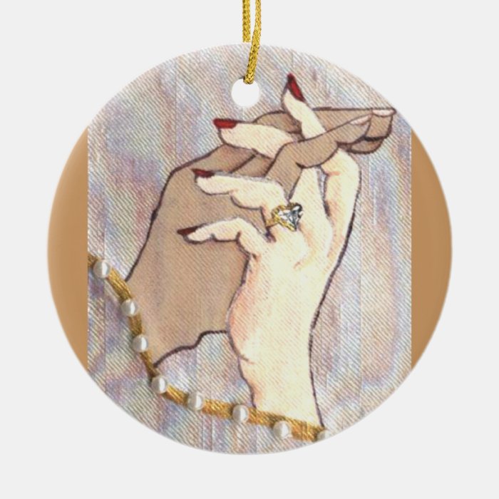 Couple Holding Hands Round Ornament