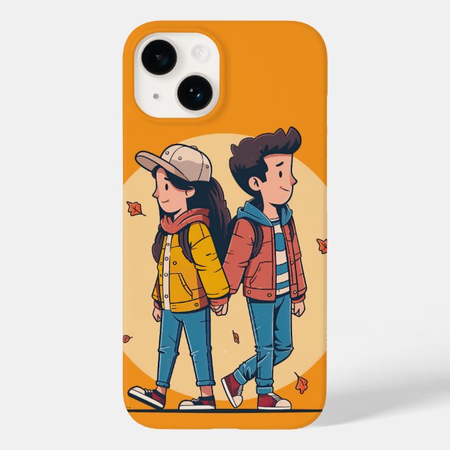 Couple holding hands walking together in fall Case-Mate iPhone case (Back)