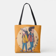 Couple holding hands walking together in fall