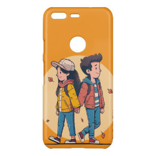Couple holding hands walking together in fall uncommon google pixel case