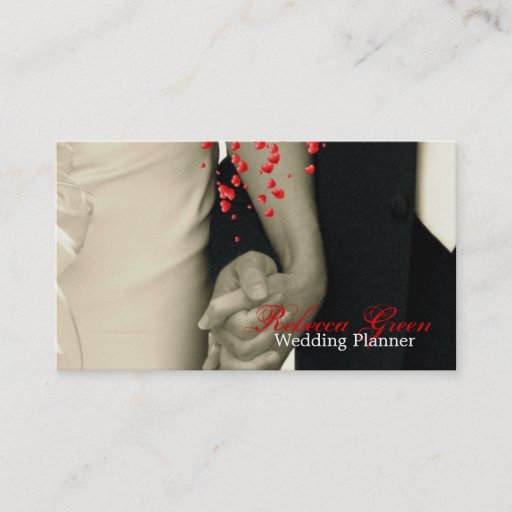 Customizable elegant hearts B&amp;W vintage couple holding hands Business Card Templates