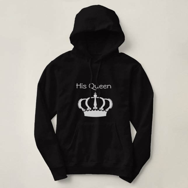 Couple hoodies - his queen - female (Design Front)