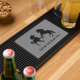 Couple Horse Bar Mat with Custom Text and Colors