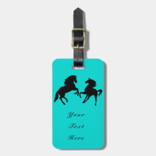 Couple Horse Luggage Tag Custom Text and Colors