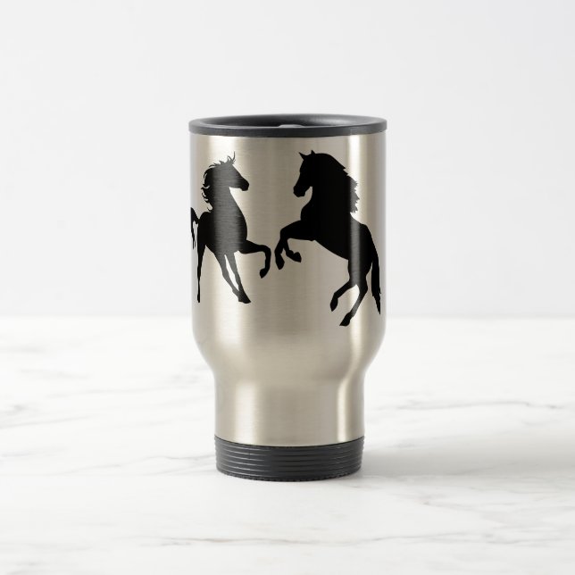 Couple Horse Travel Mugs (Center)
