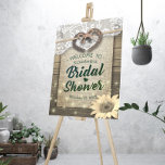 Couple Horseshoes Sunflowers Bridal Shower Welcome Foam Board<br><div class="desc">Rustic Country Style Bridal Shower / Wedding Shower Welcome Sign Foam Board Templates - Couple Old Horseshoe Heart with Rope Bow Knot and White Lace, Sunflower, String Lights and Burlap Cloth on Old Barn Wood Background. A Perfect Design for your Big Day. All text style, colors, sizes can be modified...</div>